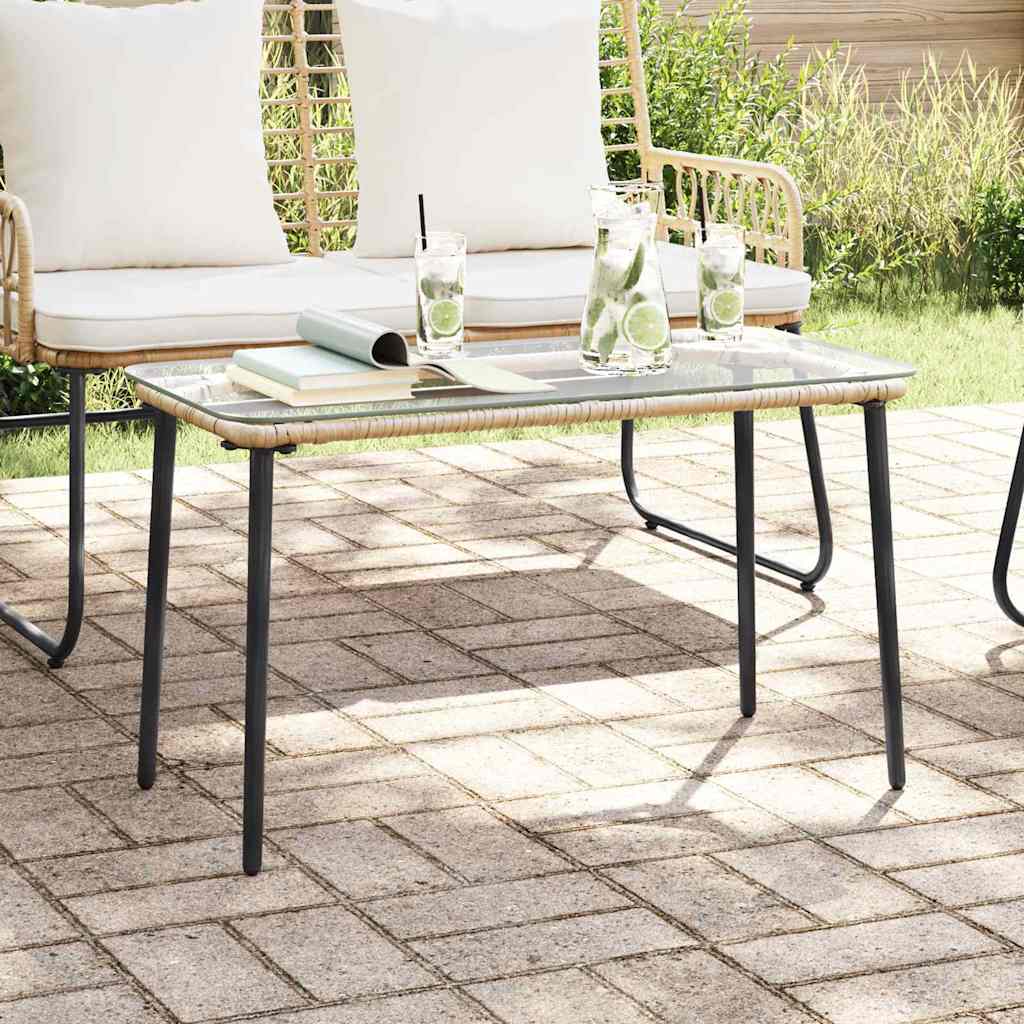 Garden Table Natural 80 x 40 x 45.5 cm Poly rattan